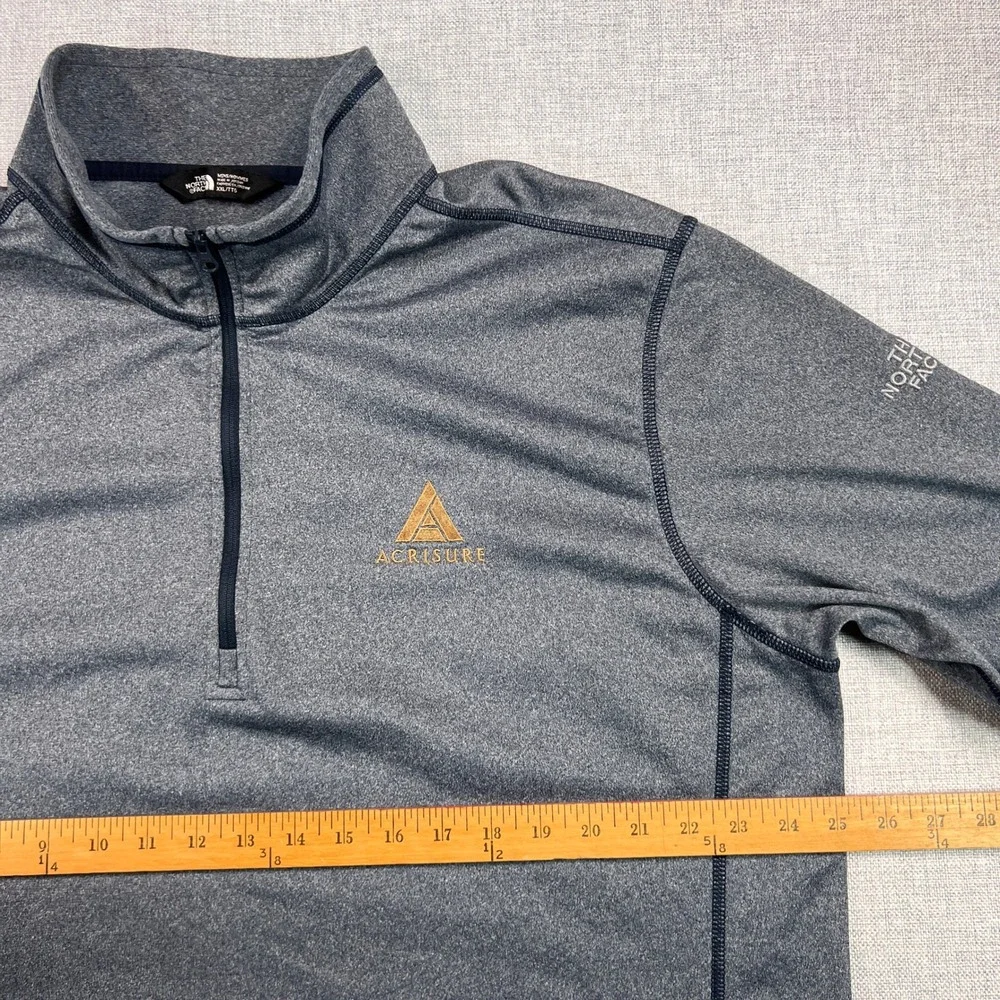 The North Face 1/4 Zip Pullover Men XXL Gray Fleece Acrisure Logo Corporate Golf
